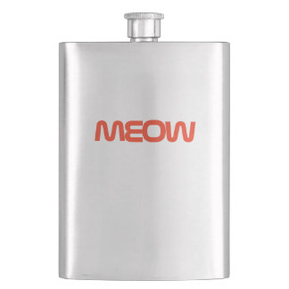 Meow Vintage 70s NASA Font in International Orange Hip Flask