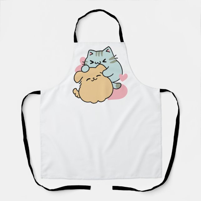 Meow & Woof Perfect Together - Cute Cat and Dog Apron (Front)