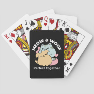 Meow & Woof Perfect Together - Cute Cat and Dog Playing Cards