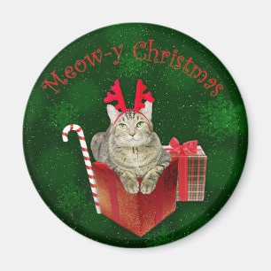 Meow-y Christmas Magnet