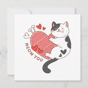 Meow You Cute Cat Valentine's Day