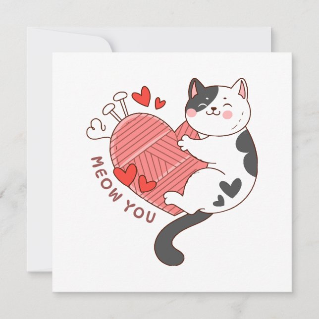 Meow You Cute Cat Valentine's Day (Front)