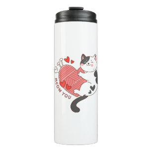 Meow You Cute Cat Valentine's Day Thermal Tumbler