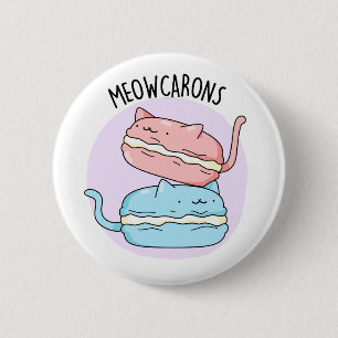 Meowcarons Cute Macaron Pun 6 Cm Round Badge