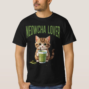 Meowcha Lover Cute Kitten Matcha Tea Lover Design T-Shirt