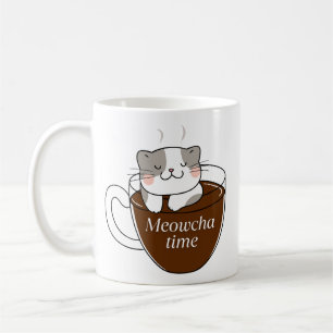 Meowcha Time Cat in Coffee Cup Design