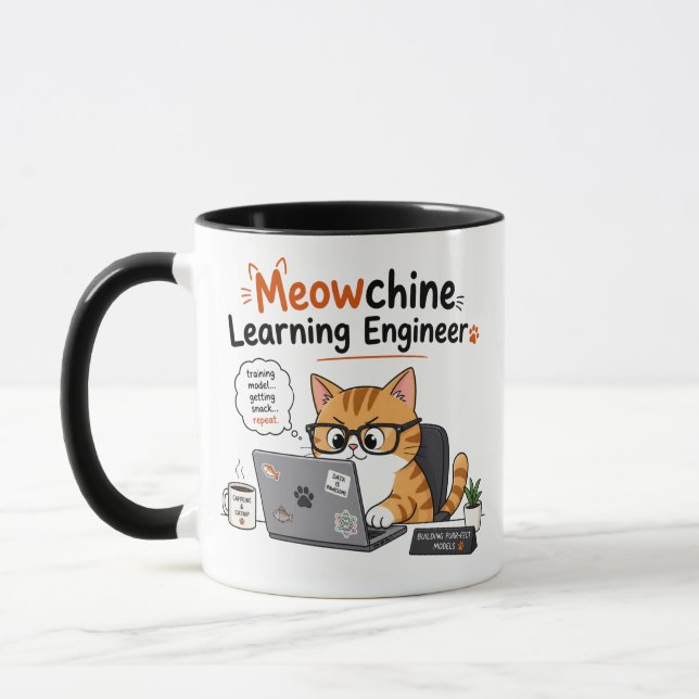 Meowchine Learning Engineer Mug (Left)