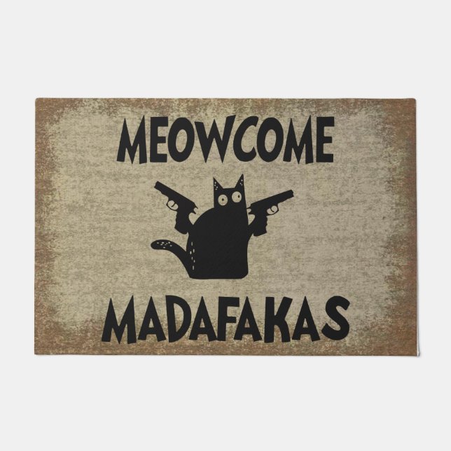 Meowcome Madafakas Doormat | Funny Cat Lover Gifts (Front)