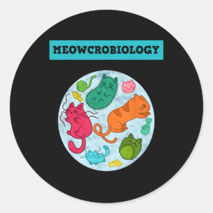 Meowcrobiology Cat Science - Clic Fit Classic Round Sticker