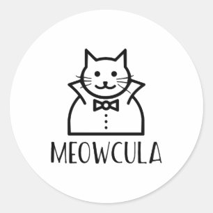 Meowcula Halloween  Classic Round Sticker