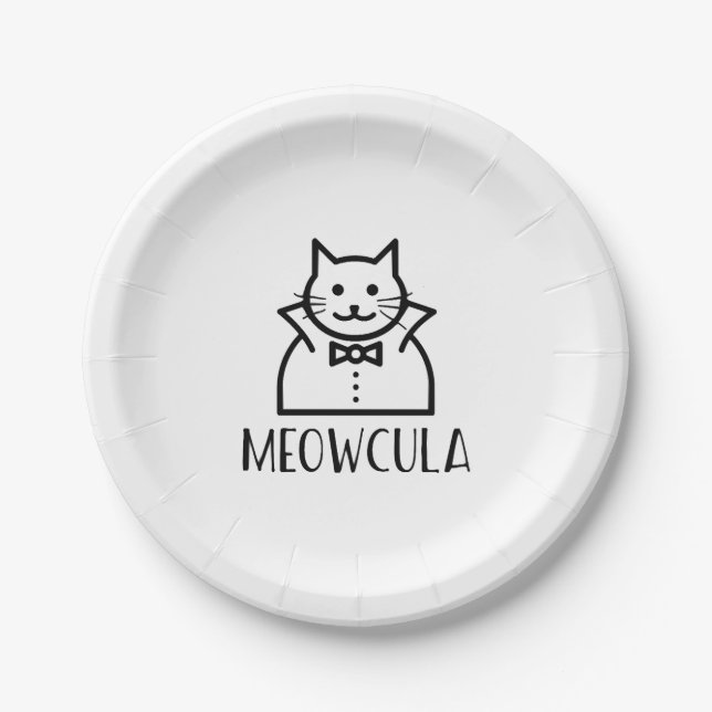 Meowcula Halloween  Paper Plate (Front)