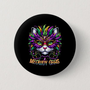 Meowdi Gras Mardi Gras Cat Lover Cats Kitten Kitty 6 Cm Round Badge