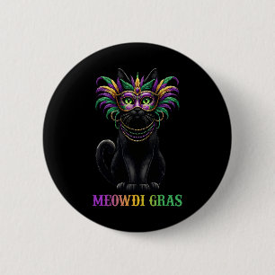 Meowdi Gras Mardi Gras Cat Lover New Orleans Louis 6 Cm Round Badge