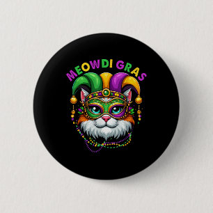 Meowdi Gras Mardi Gras Cat Lover New Orleans Louis 6 Cm Round Badge