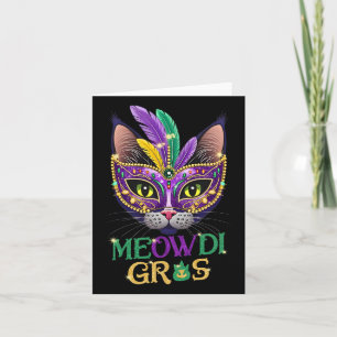 Meowdi Gras Mardi Gras Cat Lover New Orleans Louis Card