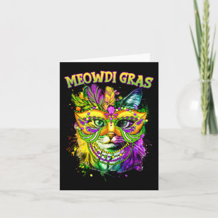 Meowdi Gras Mardi Gras Cat Lover New Orleans Louis Card