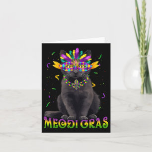 Meowdi Gras Mardi Gras Cat Lover New Orleans Louis Card