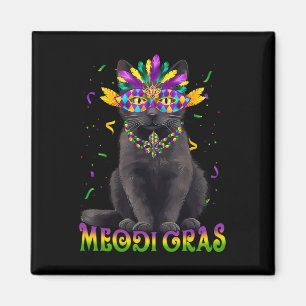 Meowdi Gras Mardi Gras Cat Lover New Orleans Louis Magnet