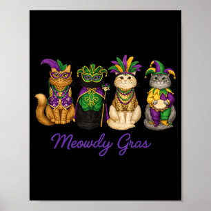 Meowdi gras mardi gras cat lover new orleans poster