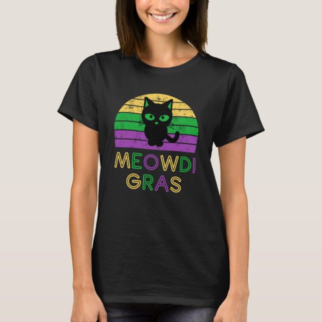 Meowdi Gras Mardi Gras Funny Cat Pun Women's T-Shirt (Front)