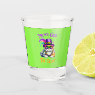 Meowdi Gras Mardi Gras with Kitten Fat Tuesday Shot Glass