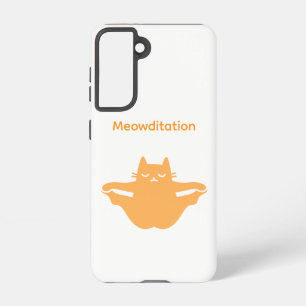 Meowditation Calm Yellow Cat Galaxy Case