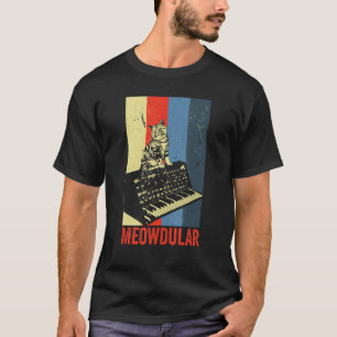 Meowdular Cat Musical Instrument Modular Synthesiz T-Shirt