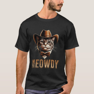 Meowdy Cat Cowboy Cowgirl Men Women Kid Halloween T-Shirt