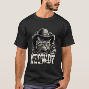 Meowdy Cat Cowboy Cowgirl Meow Howdy Halloween Cos T-Shirt