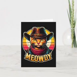 Meowdy Cat Cowboy Funny Western Cat  Card