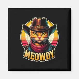 Meowdy Cat Cowboy Funny Western Cat  Magnet