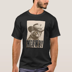 Meowdy Cat Shirt - Funny Mashup Meow and Howdy - C