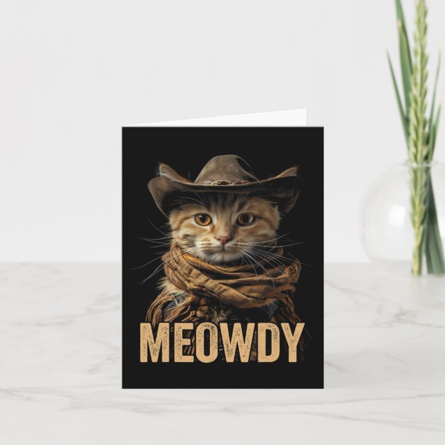 Meowdy Cat Shirt Meowdy Cowboy Cat Country Western Card (Front)