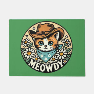 Meowdy Cowboy Kitty Cat Doormat