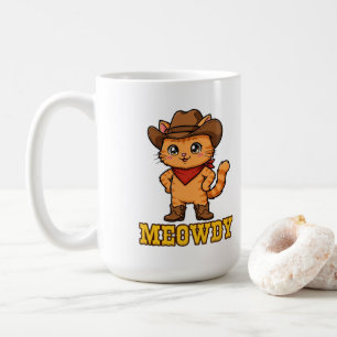 Meowdy Cute Cowboy Cat Western Kitty Coffee Mug
