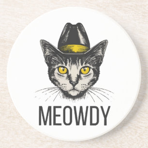 Meowdy Funny Cat Coaster