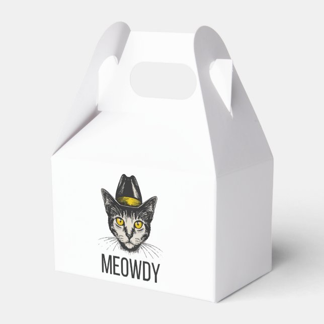 Meowdy Funny Cat Favour Box (Front Side)