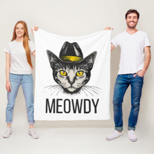 Meowdy Funny Cat Fleece Blanket