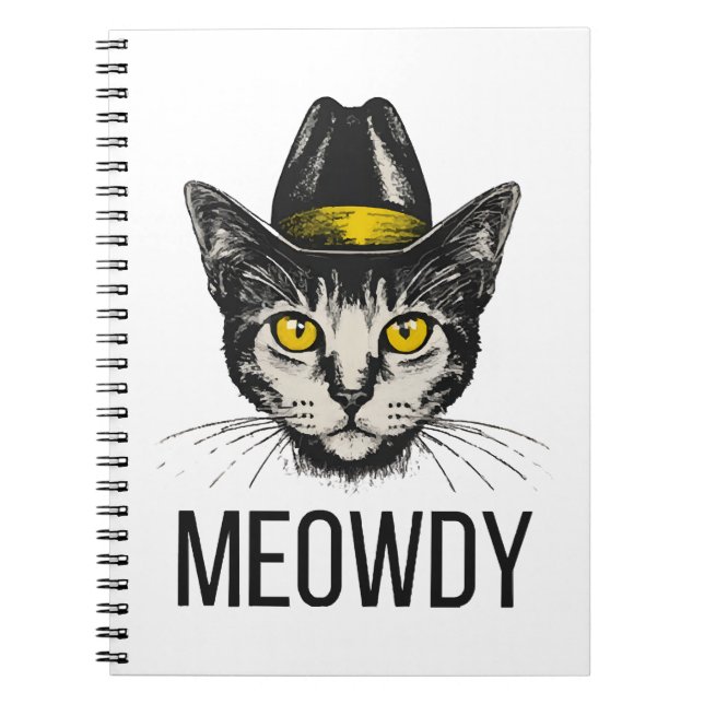 Meowdy Funny Cat Notebook (Front)
