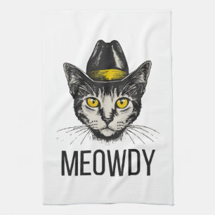 Meowdy Funny Cat Tea Towel