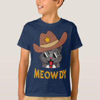 Meowdy! Funny Country Cat Wearing Cowboy Hat Gift 