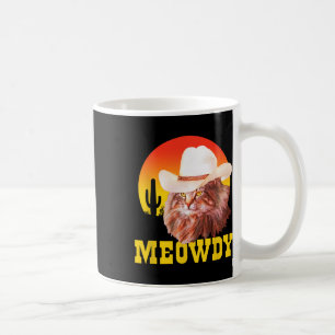 Meowdy! Funny Country Music Cat Cowboy Hat Vintage Coffee Mug