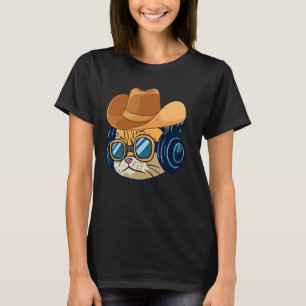 Meowdy! Funny Country Music Cat Cowboy Hat Vintage T-Shirt