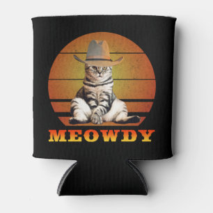 Meowdy Funny Cowboy Cat Can Cooler