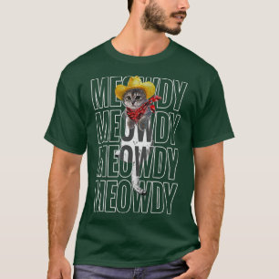 Meowdy Funny Mashup Between Meow And Howdy Vintage T-Shirt
