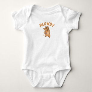 Meowdy Howdy Cat Cowboy With Lasso Cute Cats Baby Bodysuit
