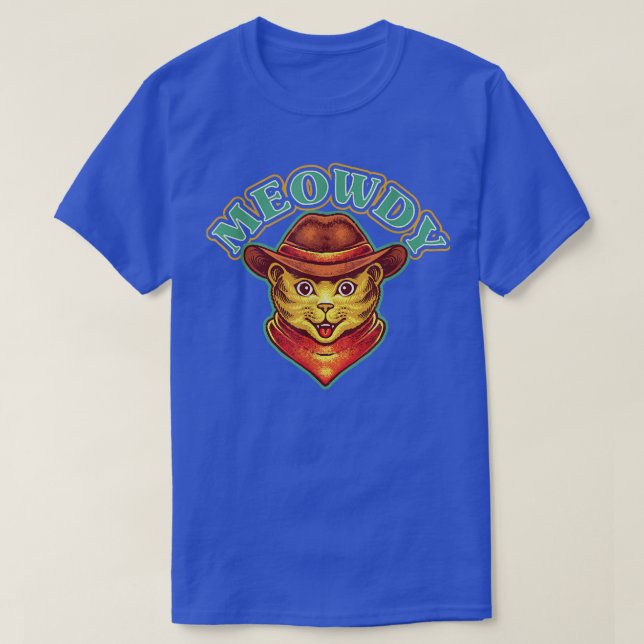 Meowdy Meow Howdy Funny Cat Meme Teas Cowboy Cat L T-Shirt (Design Front)