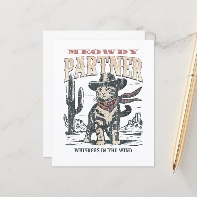 Meowdy Partner Cowboy Cat  (Front/Back In Situ)