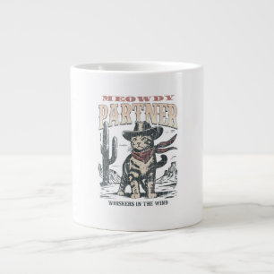 Meowdy Partner Cowboy Cat Large Coffee Mug