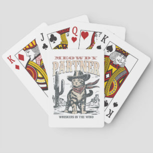 Meowdy Partner Cowboy Cat  Playing Cards